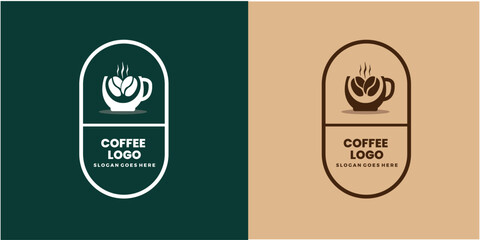 coffee logo design for coffee shop icon with creative concept free vector