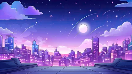 Deurstickers cartoon Illustration of space. Background for games and mobile applications. © chesleatsz