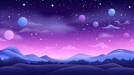 cartoon Illustration of space. Background for games and mobile applications.