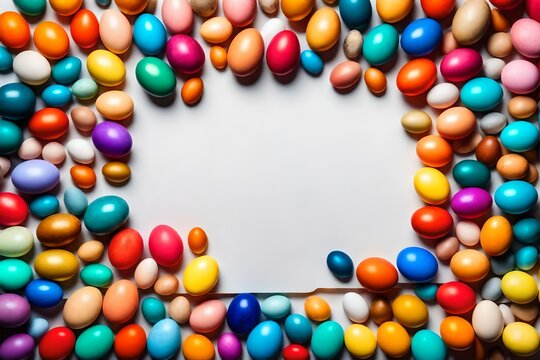 colorful easter eggs making the frame