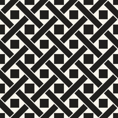 Vector seamless pattern. Repeating geometric elements. Stylish monochrome background design.