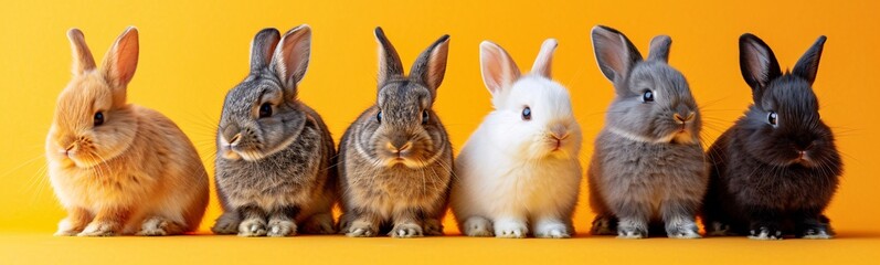 Obraz premium Bunny Boomers: A Cute and Cuddly Celebration of the Easter Bunny's Golden Years Generative AI