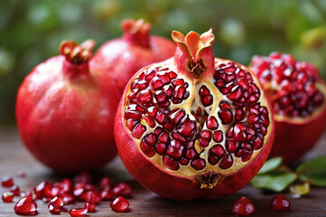 pomegranate with seeds