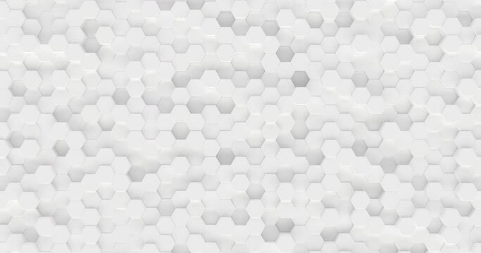 Abstract 3D Hexagon Background. White 3D Animation Background.