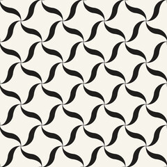 Vector seamless pattern. Repeating geometric elements. Stylish monochrome background design.