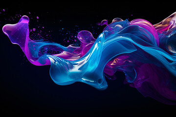 Abstract Blue and Pink Liquid Wave Background