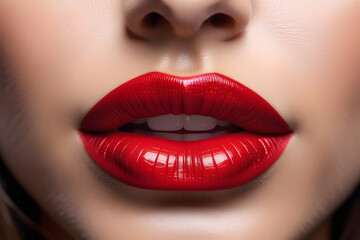 close up lips of woman.