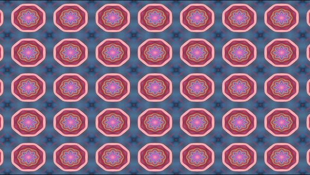 abstract background of geometric patterns. kaleidoscope effect. Abstract footage in wave art style. Seamless looping animation. 
