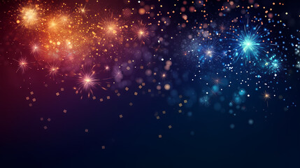 Obraz na płótnie Canvas Beautiful creative holiday background. Fireworks and sparkles