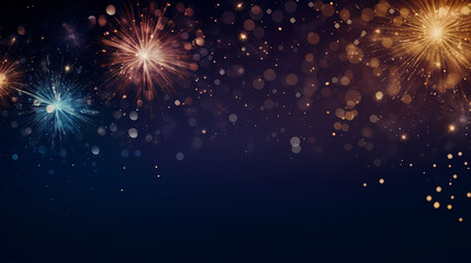 Beautiful creative holiday background. Fireworks and sparkles