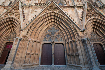 Fototapeta premium Historical buildings in the Turkish Republic of Northern Cyprus. Lala Mustafa Pasha Mosque (formerly St. Nicholas Cathedral), Famagusta, Cyprus.
