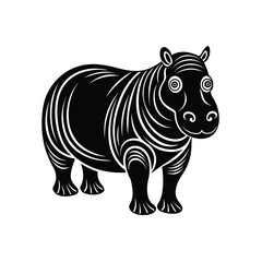Hippo graphic vector EPS