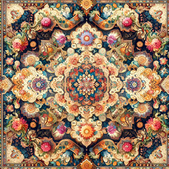 Carpet pattern images, Thai art, vector style images