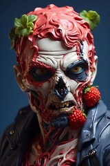 The Zombie's Face Covered in Strawberry: A Grisly Canvas of Horror Generated with AI