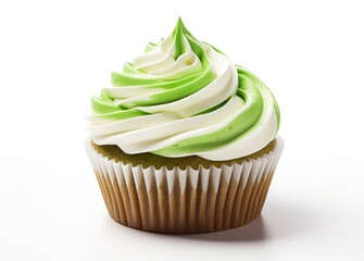 Delicious Shamrock-Decorated Cupcake with Green Frosting for St. Patrick's Day - Generative AI