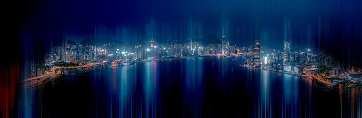 Hong Kong smart city concept image and background