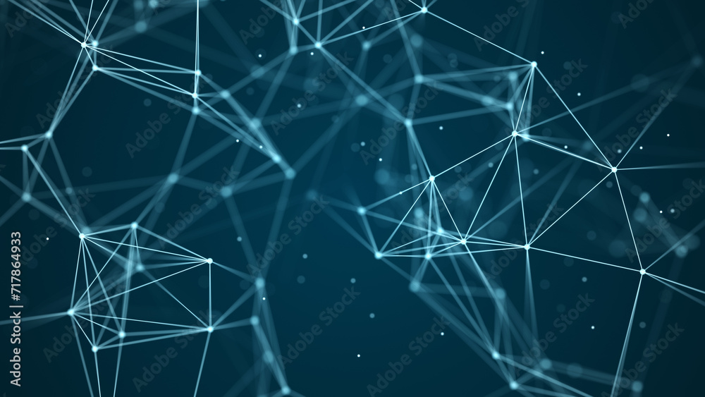 Leinwandbilder Abstract digital background of points and lines. Glowing plexus. Big data. Network or connection. Abstract technology science background. 3d rendering
