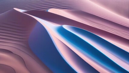image of abstract background of smooth and wavy pink and blue dunes.  generative, AI.