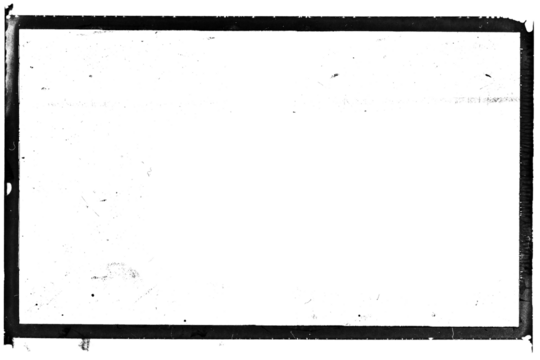 Vintage photo film frame of a middle format camera with dusts and scratches on transparent background (png image)