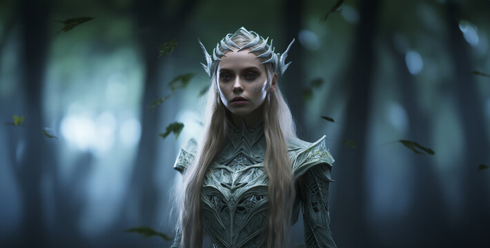 portrait of a woman in a dress, portrait of a woman, photo of elven girl