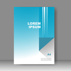 Blue Cover Book modern design. Annual report. Brochure template, catalog. Simple Flyer promotion. magazine. Vector illustration