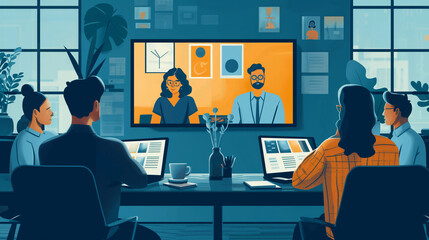 Business team discussing ideas for startup. Leader speaking at board with notes and lightbulb flat vector illustration. Corporate meeting concept for banner, website design or landing web page  Meet