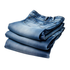 A Pair of Denim Jeans.. Isolated on a Transparent Background. Cutout PNG.
