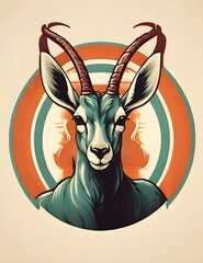 Logo illustration of a antelope