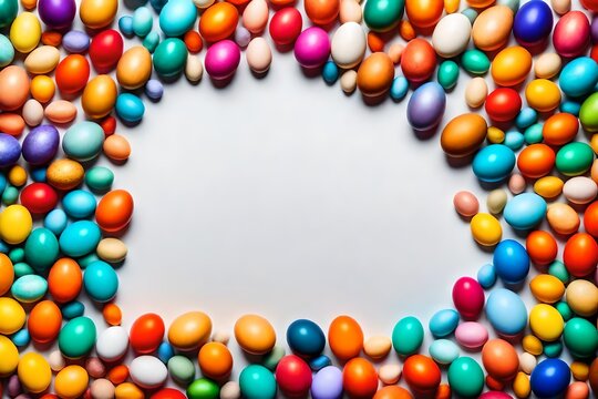 frame of colorful easter eggs