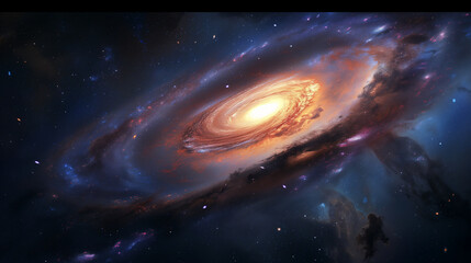 Fototapeta premium Planets, stars and galaxies in outer space showing the beauty of space exploration.