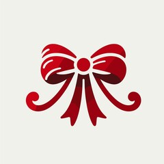 Fototapeta premium Beautiful red bow, vector illustration, generative ai