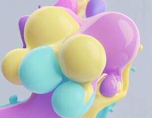 liquid bubbles with pastel color and soft texture, backdrop concept for design and banners