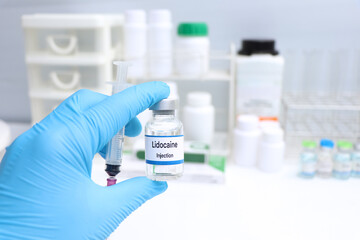 Lidocaine in a vial, Chemicals used in medicine