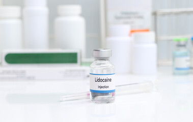 Lidocaine in a vial, Chemicals used in medicine