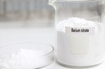 Barium nitrate in chemical container , chemical in the laboratory and industry