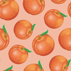 Seamless vector peach pattern
