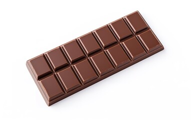 Obraz premium Sweet square chocolate bar isolated on white background.