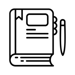Diary Book line icon Illustration vector grapic