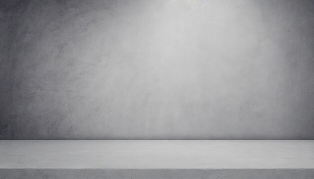 Empty gray wall interior studio concrete background, fine editing products display. Background Space