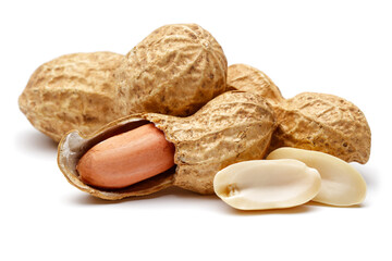 peanuts on white background - 717874389