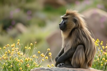 Portrait of galada baboon.