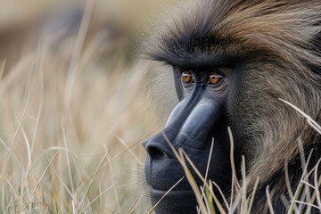 Portrait of galada baboon.