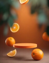 Orange studio display podium