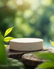 Nature display with empty podium for product