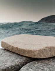 Rock nature podium for product
