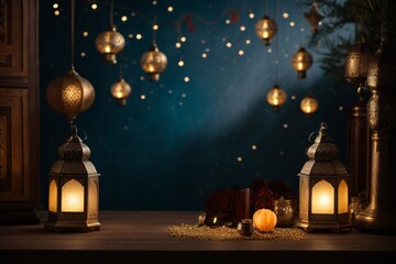 ramadan greeting card with copy space area banner