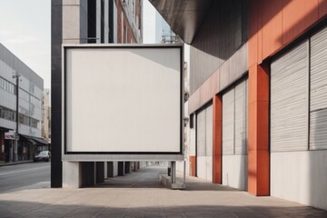 public advertisement board space in the street as empty blank white mockup signboard copy space area