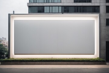 blank billboard on the street wall