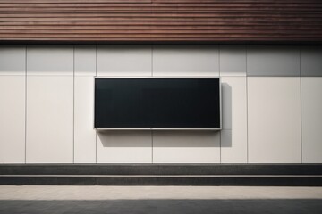 public advertisement board space on the modern building in the street as empty blank white mockup signboard copy space area