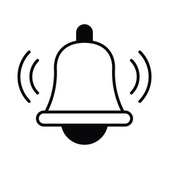 School Bell icon isolate white background vector stock illustration